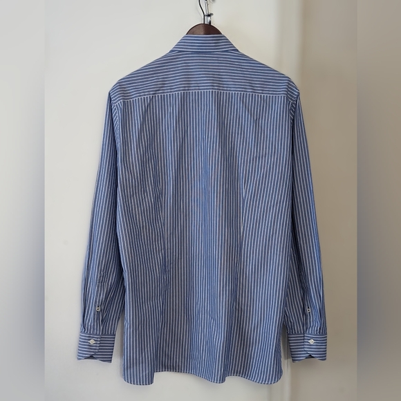 MANGO MAN Men's Stripes Light Blue Tailored French Cuffs Dress Shirt Size S NWOT - Picture 3 of 6